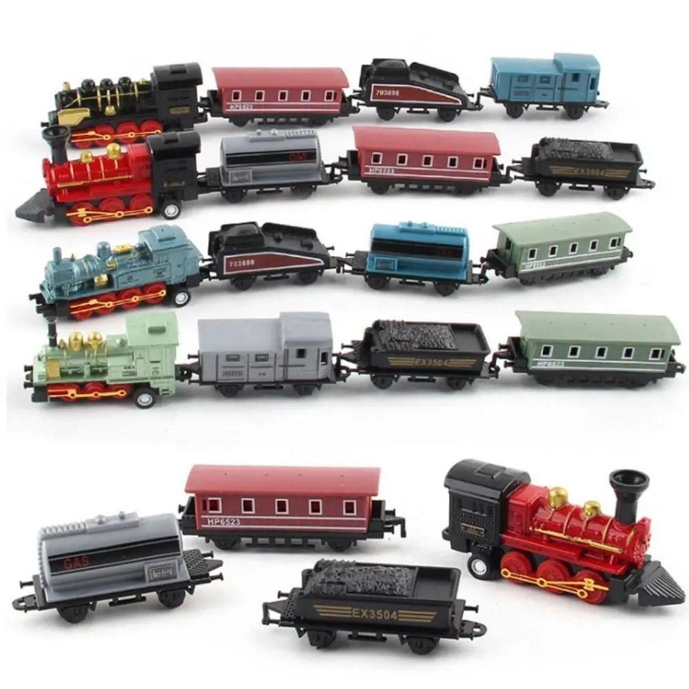 Diecast 1:60 Retro Steam Train Model Miniature Simulation Train Toy Pull Back Model Train  Kids Toy