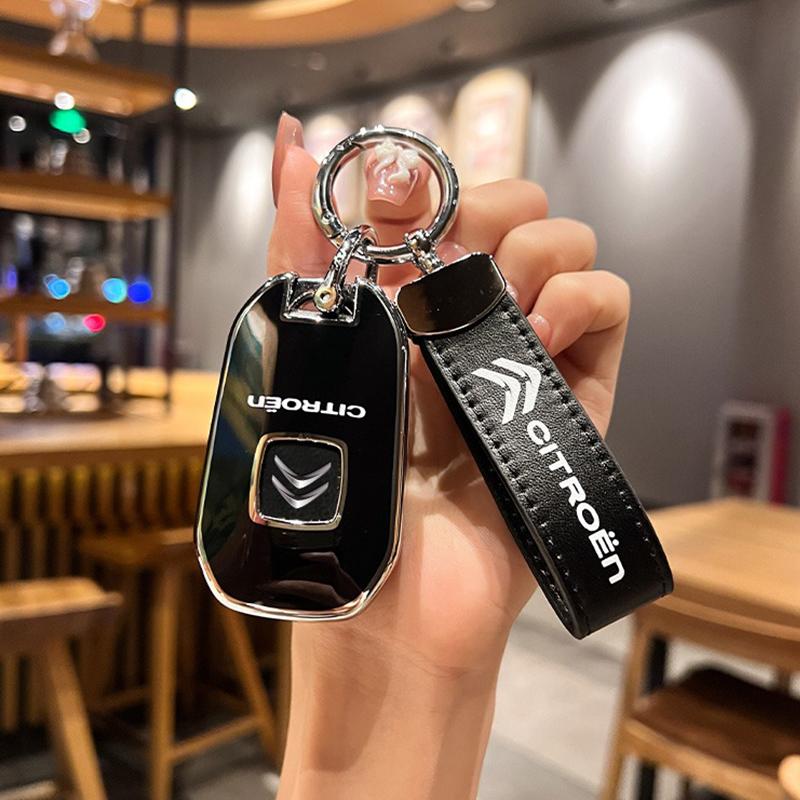TPU Car Flip Floding Key Case Cover Protector Shell Fob For Citroen C3 C4 CACTUS C6 C8 Car Keychain Auto Accessories alz123