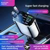 Cargador de coche retráctil carga rápida 120W adaptador universal para dispositivos móviles