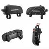 Waterproof frame-mounted bicycle bag with webbing, 1l - black