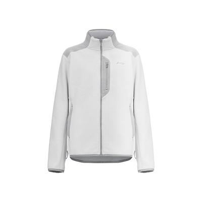 Подкладка Базовая модная свободная универсальная мягкая толстая флисовая куртка с воротником-стойкой унисекс верхняя одежда светло-дымчато-серого цвета AENU001-2