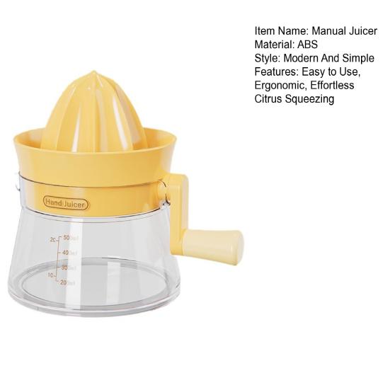 Hand Crank Citrus Juicer Easy To Use Ergonomic Effortless Citrus Squeezing Dishwasher Safe Manual Citrus Juicer