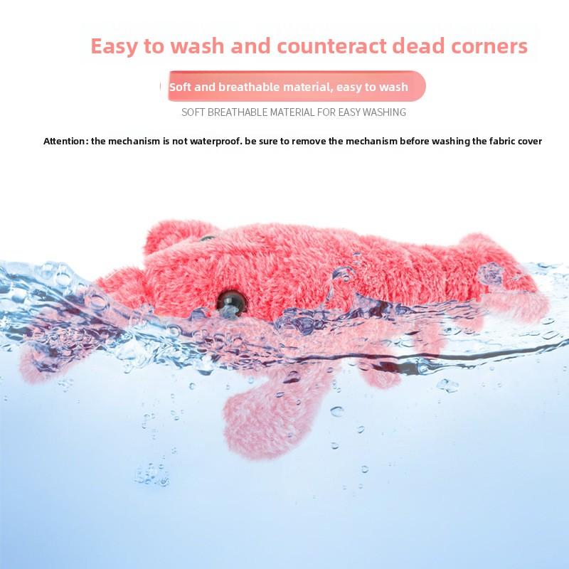 Promotional Gift OpenClaw Pet Toy Gravity-Powered Jumping Shrimp Electrically Operated Simulation Lobster Plush USB-Rechargeable