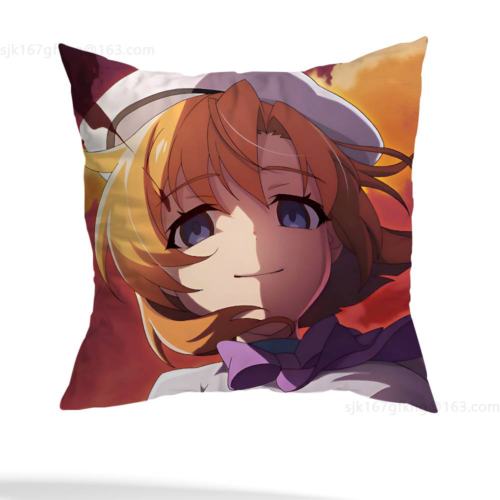 Аниме Higurashi Наволочка Квадратная Двусторонняя Печать Короткий Плюш Подушка для Дивана Наволочка для Спальни Прикроватная Подушка