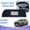 Звуковая подкладка капота двигателя автомобиля для Toyota RAV4 XA50 2019~2024, теплоизоляционный хлопковый огнестойкий чехол, внутренние детали, аксессуары