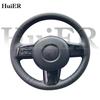 Для Mazda 2 DE DE2 2007-2009 2010 2011 2012 2014 Черная искусственная кожа Ручная прошивка Чехол на руль автомобиля Автоаксессуары