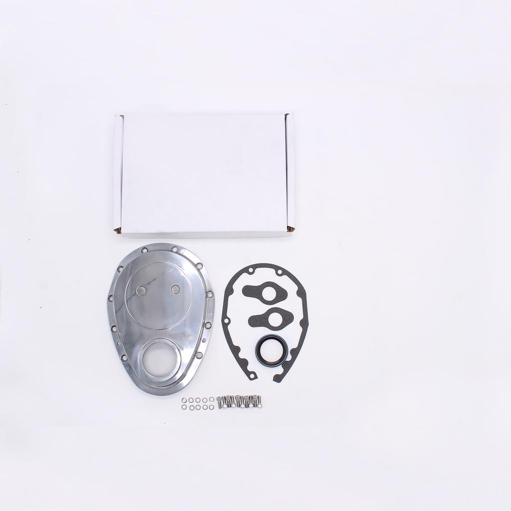1 PC SBC Polish Aluminum Finish Timing Chain Cover Kit Small Block For Chevy 265 283 305 327 350 383 400 Engine Replacement Part