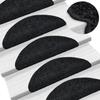 VidaXL Stair Carpet 15 Pieces 56 X 17 X 3 Cm Black Semicircular 133893
