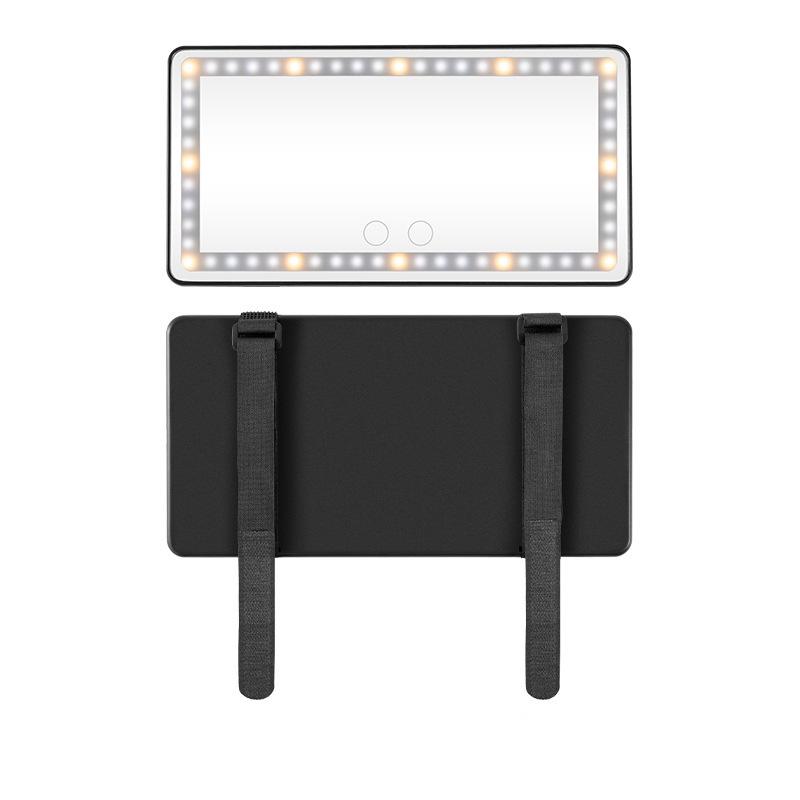 HD LED автомобильное зеркало для макияжа с сенсорной регулировкой яркости и трехцветной подсветкой