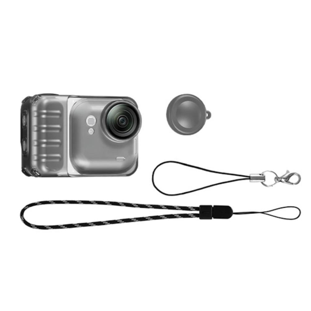Для Insta360 GoUltra Защитный чехол TPU Гибкая противоударная накладка с крышкой для объектива, крышкой для батареи, шнурками против потери, защитой от царапин