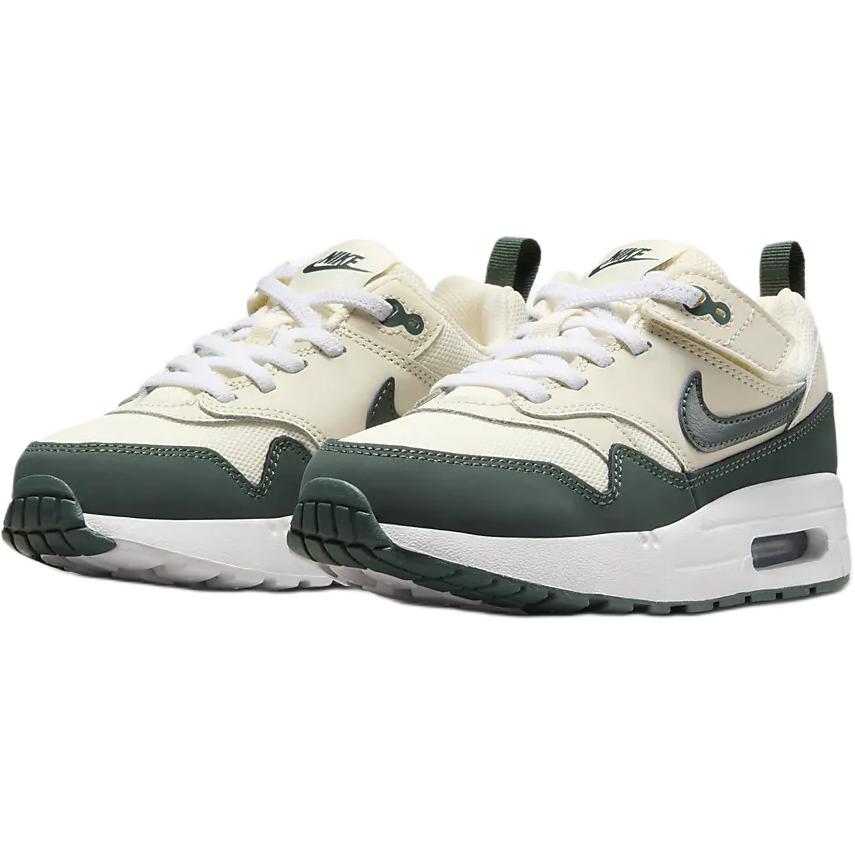 Nike Кроссовки Air Max 1 EasyOn PS Pale Ivory Bicoastal Kids кремово-бело-зеленые винтажно-зеленые DZ3308-107
