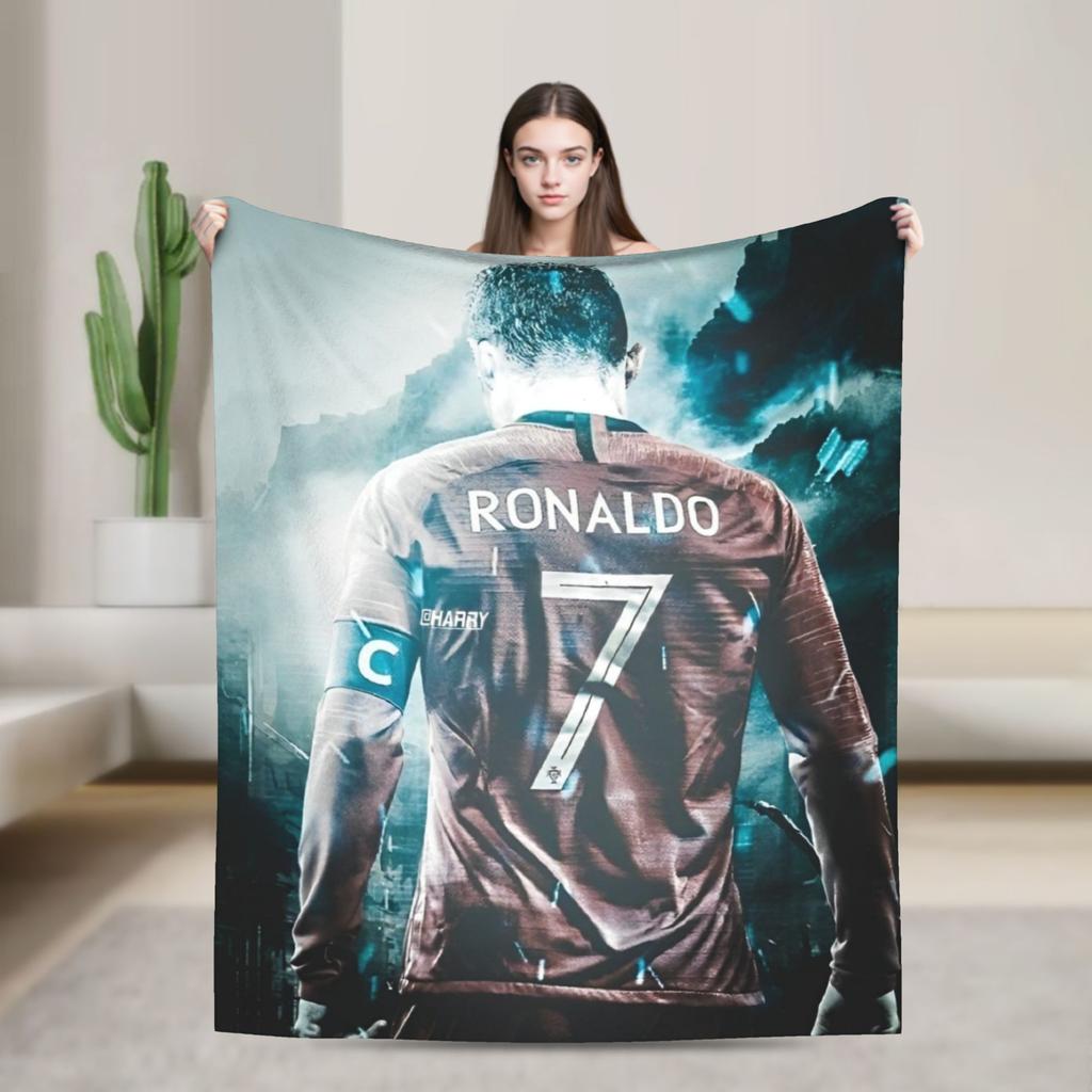 Football Legend CR7 Plush Blanket Vintage Throw Blanket for Home 125*100cm Bedspread