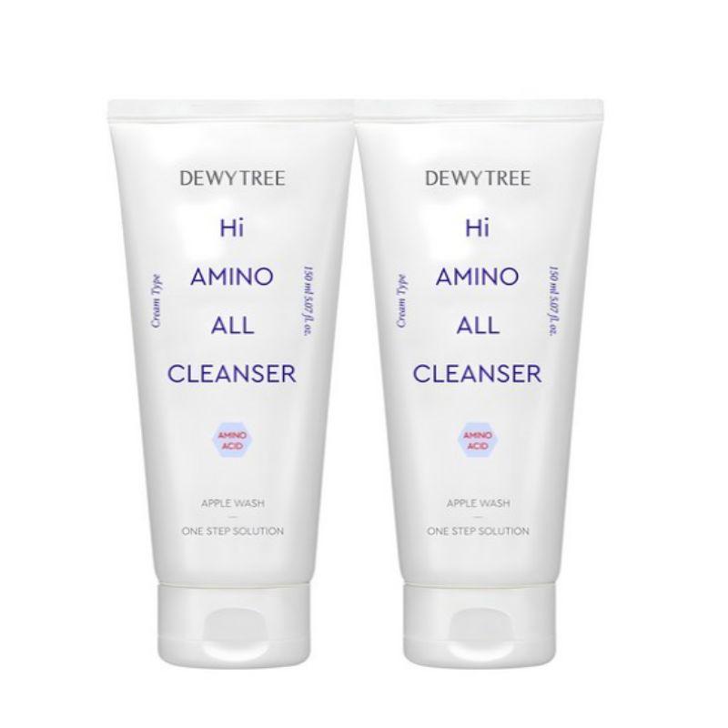 DEWYTREE High Amino All Cleanser Gentle Foam Face Wash 150ml x2 K-Beauty Hydrating Amino Acid Cleanser