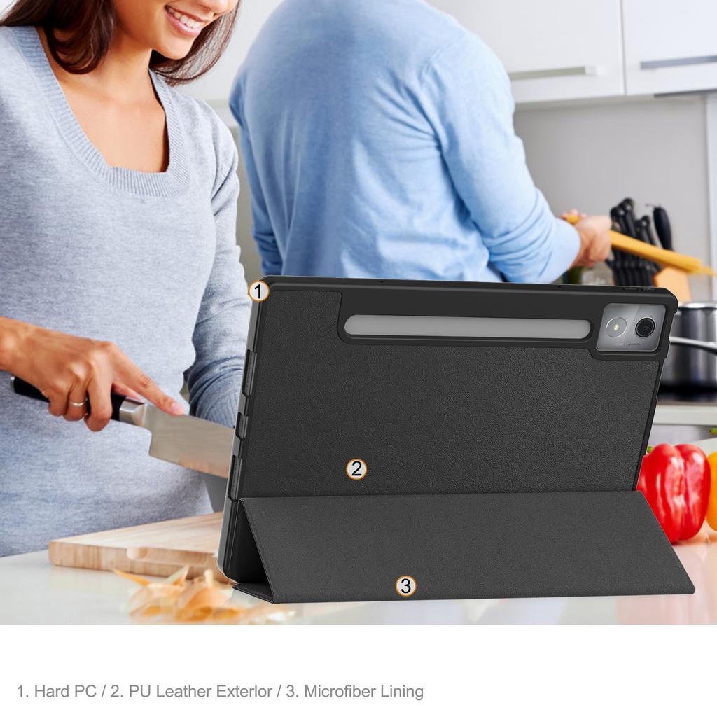 Для Lenovo Idea Tab Pro Чехол Тройная подставка Кожа+ПК Чехол для планшета с держателем для ручки