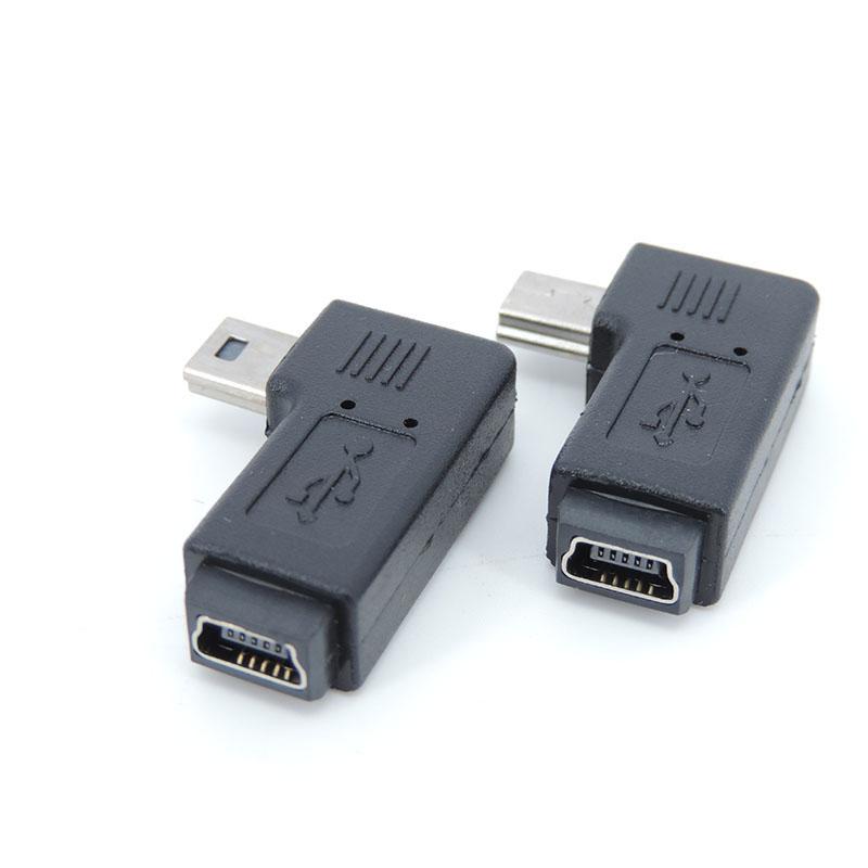 Mini USB 5pin угловой переходник «папа-мама» 90 градусов M-F угловой левый и правый удлиненный адаптер-коннектор
