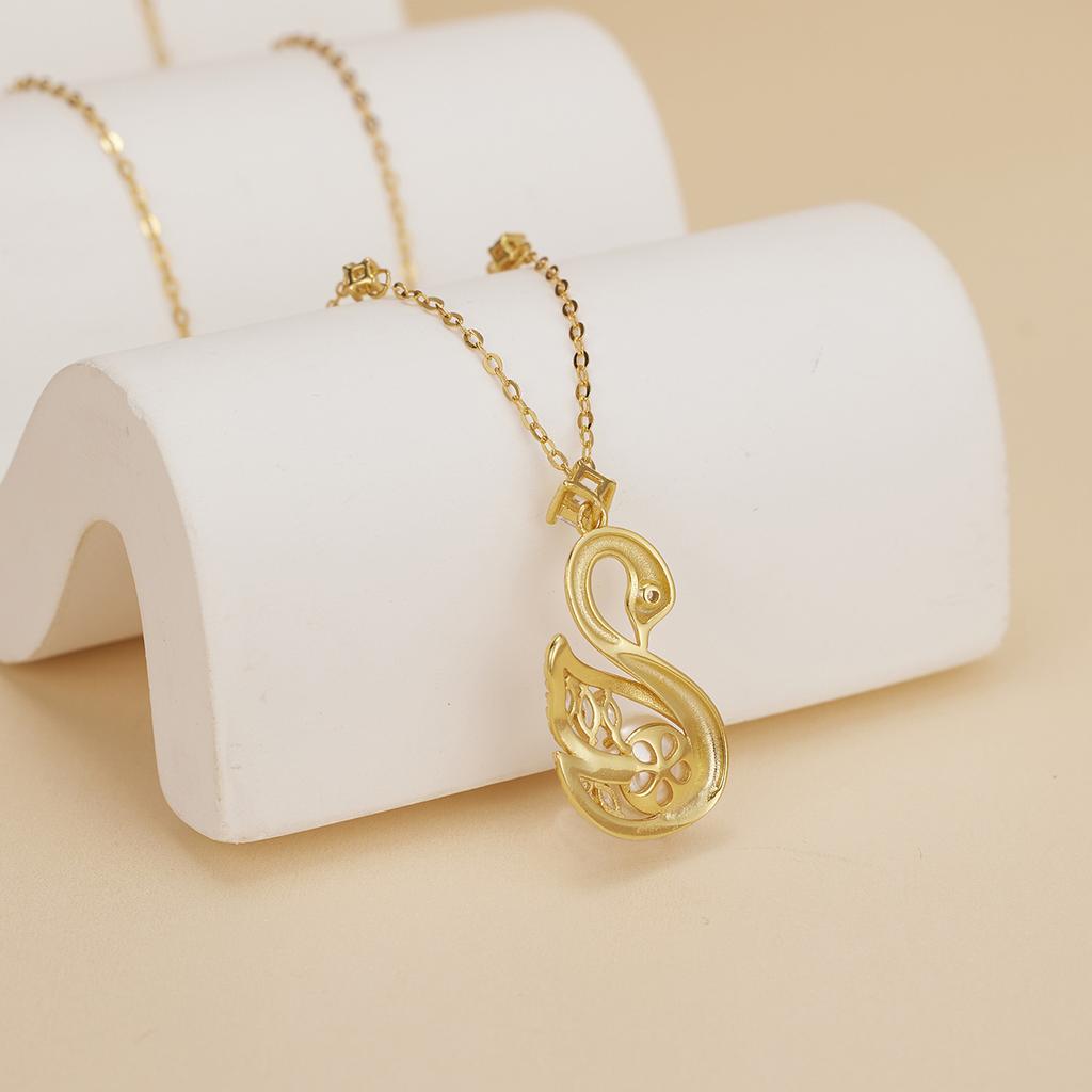 Ожерелье в виде лебедя из стерлингового серебра S925 пробы, жемчуг, женское, легкое, роскошное, высокого класса, подвеска, темпераментная цепочка на ключицу