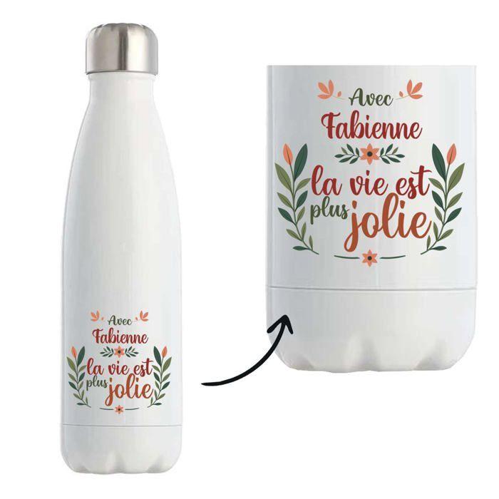 Gourde isotherme - PLANETEE - Personnalisée (imprimée en France) - Inox double paroi - Chaud 12h / Froid 24h - Sans BPA