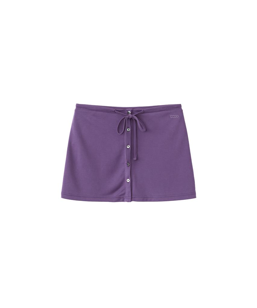 POEV Relaxed-Fit Layered Skirt Pants - Purple