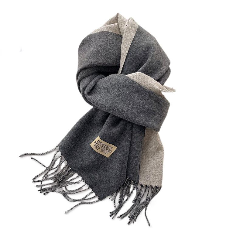 Warm Imitation Wool Scarf Two-sided Winter Long Shawl Classic Cashmere Shawl  Autumn Winter