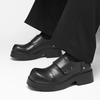 2026 Spring New Designer Derby Shoes Men Black Fashion Casual Work Platform Shoes Male Black Low Top Japanese Leather Shoes Man
