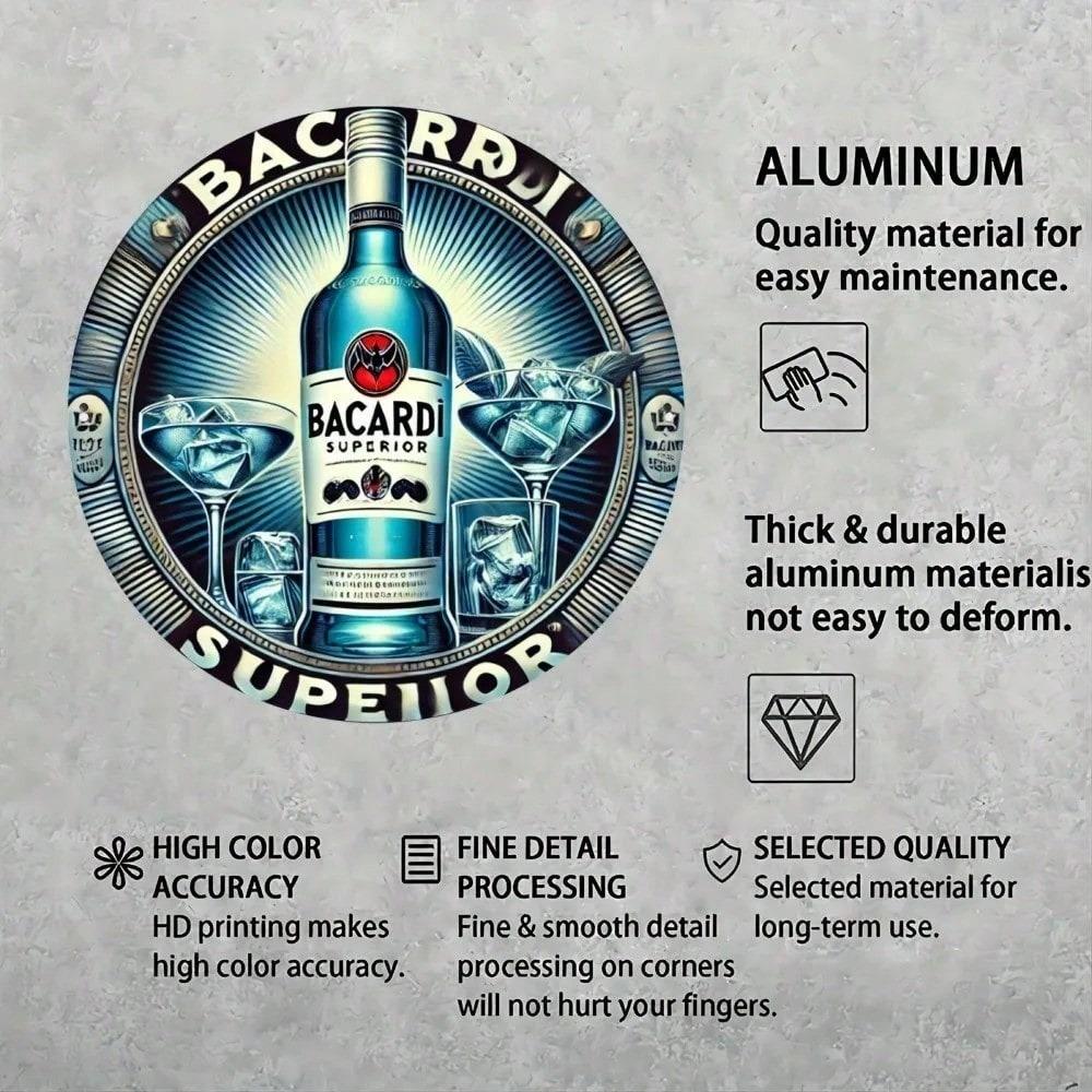 Винтажная жестяная табличка Bacardi Ретро Алюминиевое Настенное Искусство Металлический Декор для Домашнего Бара Гаража