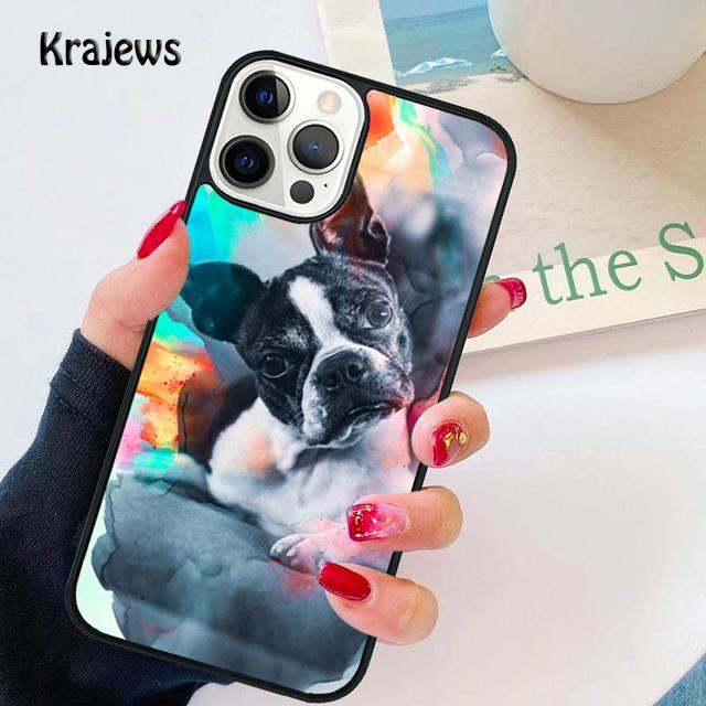 Мягкий чехол для телефона с изображением собаки Бостон-терьер для iPhone 14 XR X XS Max 5S 6S 7 8 Plus SE 2020 11 12 13 Pro Max Mini Phone Cover