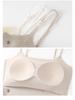 Pearl Strap Camis Women Solid Color U Neck Crop Tops Fashion Padded Tube Top Female Sleeveless Camisole