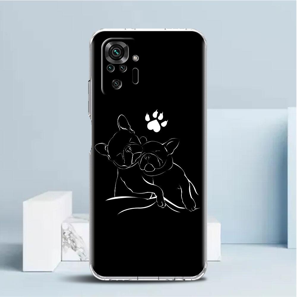 Прозрачный чехол с французским бульдогом для Xiaomi Redmi Note 11 Pro 10 9 9S 8 8T 7 9A 9C 9T 10 10C K40, прозрачный мягкий чехол для телефона