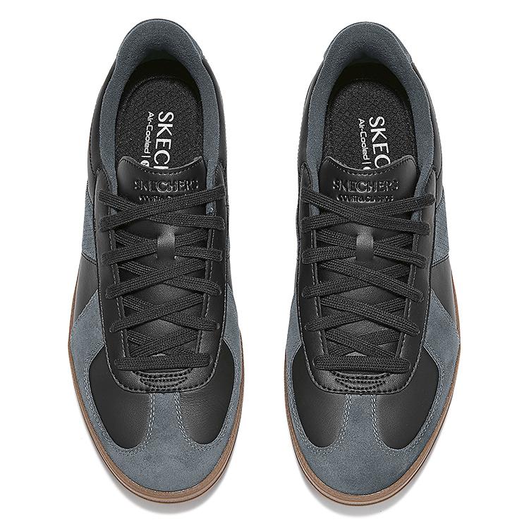 Skechers Кроссовки для тренировок Hotshot Мягкая кожа Модные Удобные Цветные Блок-дизайн Универсальные Прочные Легкие Низкие Кроссовки Мужские кроссовки 254153-BLK