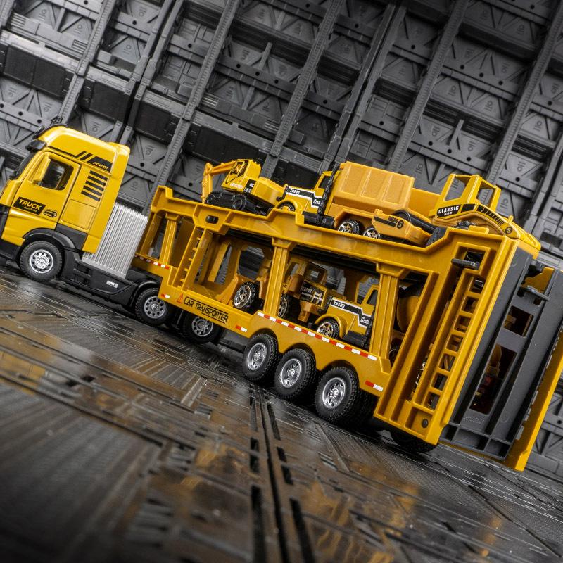 Jiaye VB50163 Flatbed Trailer Transport Vehicle Model: Excavator, Mixer Truck Toy for Boys