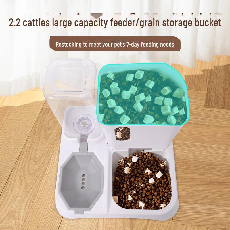 Automatic Pet Fountain & Feeder - Keeps Cats & Dogs Hydrated Without Wetting Mouth