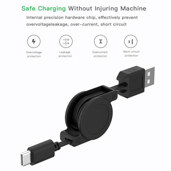 Выдвижной телефон для синхронизации данных Type-C, зарядный кабель USB 3.1, шнур для Android iOS