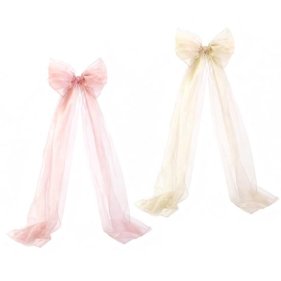 Бантик Подвеска Длинный Хвост Очень Большой Бант Украшение Гибкий Тюлевый Бант Свадьба Рождество Вечеринка Окно Машины Украшение Газона