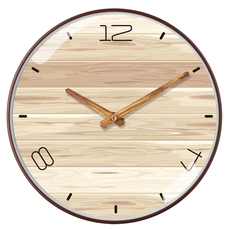 12-дюймовые 30 см Часы в новом китайском стиле с имитацией текстуры дерева и бамбука, матовые, бесшумные, модные, для гостиной, персонализированные, креативные настенные часы
