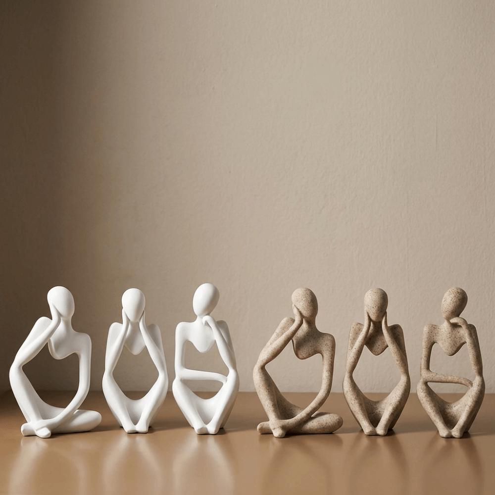 Resin Abstract Sculpture Figurine Sand Color Desk Display Ornaments Reading Decor