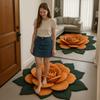 Special-shaped Peony Floor Mat Non-slip Door Gasket  for Living Room Tea Table Bedside