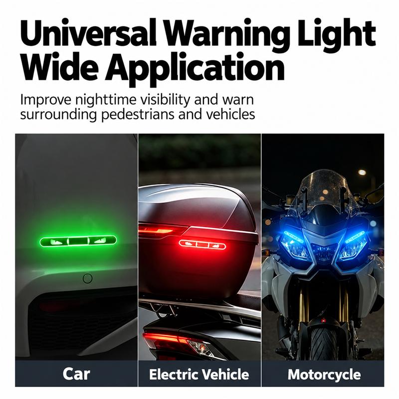 Universal Car Warning Anti-collision Strips, 5 Color Cycling Solar Powered LED Light Bars, Suitable for Automobiles Motorcycles