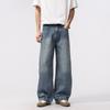 Spring Retro Straight Jeans Men's American Wide-leg Trousers