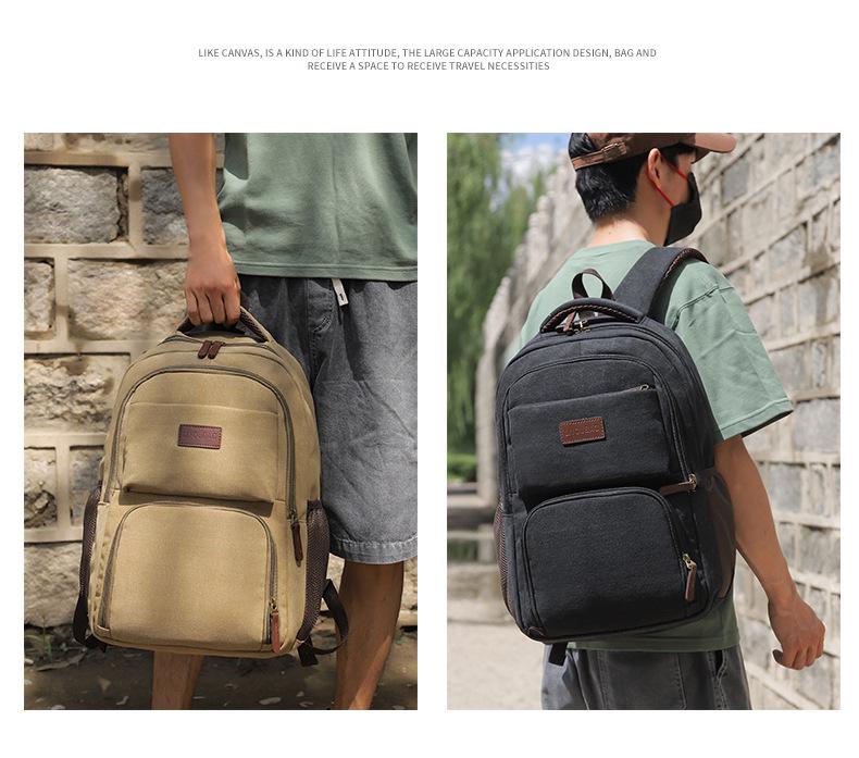 Высококачественный холщовый рюкзак: Унисекс, Большая вместимость, Водонепроницаемый, Повседневный