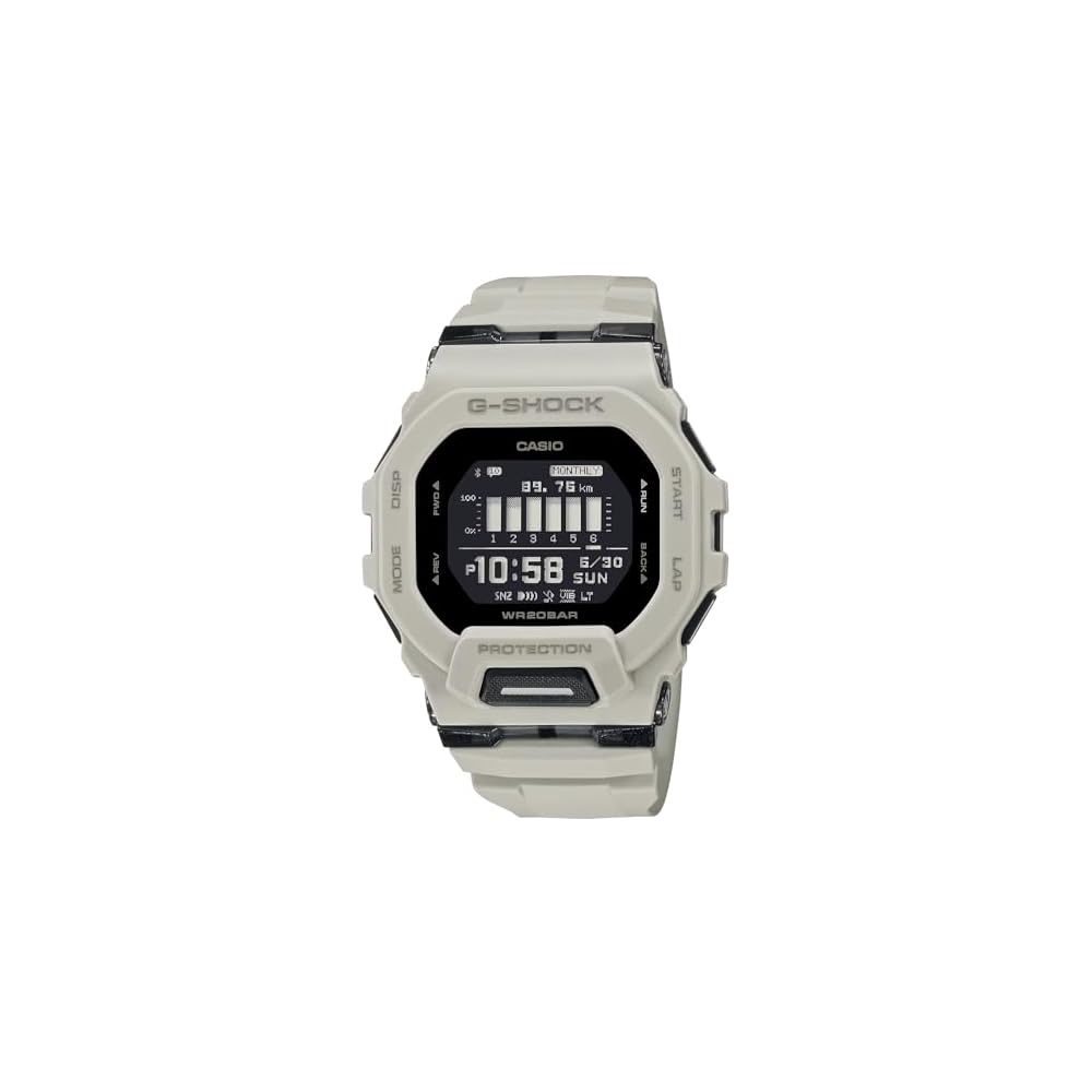 Мужские часы Casio G-Squad GBD-200UU-9 бежевого цвета с функцией Mobile Link.