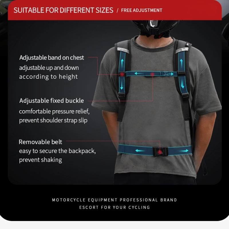 Motorcycle Backpack 28L Waterproof Outdoor Sports Riding Helmet Locomotive Backpack Business Travel Laptop Bag Multifunctional Backpack