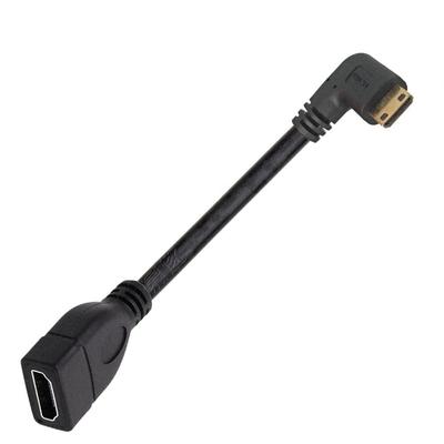 Кабель переходник SUNROZ Mini HDMI штекер на HDMI разъем Full HD 1080P, 16 см (Вправо) (A486920)