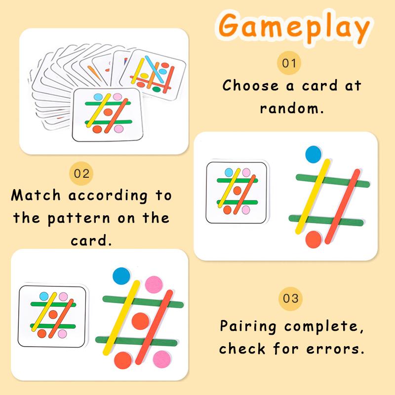 1 шт. Детская радужная палочка-пазл Игрушки Монтессори Цвет Сенсорный Логическое мышление Игры на сопоставление Детские развивающие деревянные игрушки