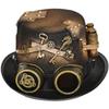 Men and Women Goggles Detachable Ears Steampunk Chain Hat Gear Goggles Accessories Gothic Hat Belt Men's Cowboy Hat Rivet Cap Goggles Cowl Rivet Cap
