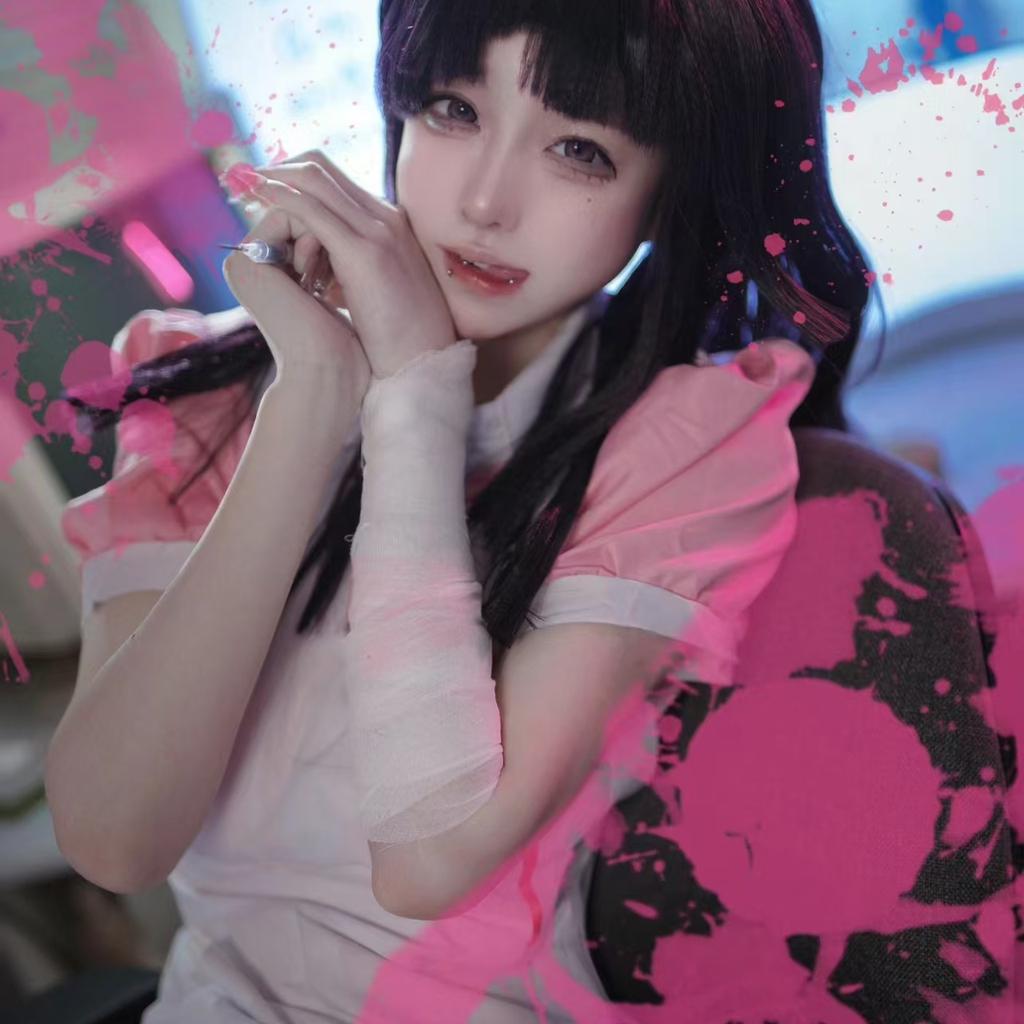 Danganronpa Mikan Tsumiki, костюм для косплея с париком, аниме, Хэллоуин, отчаяние, Ultimate, униформа медсестры, костюм горничной, полный комплект для женщин