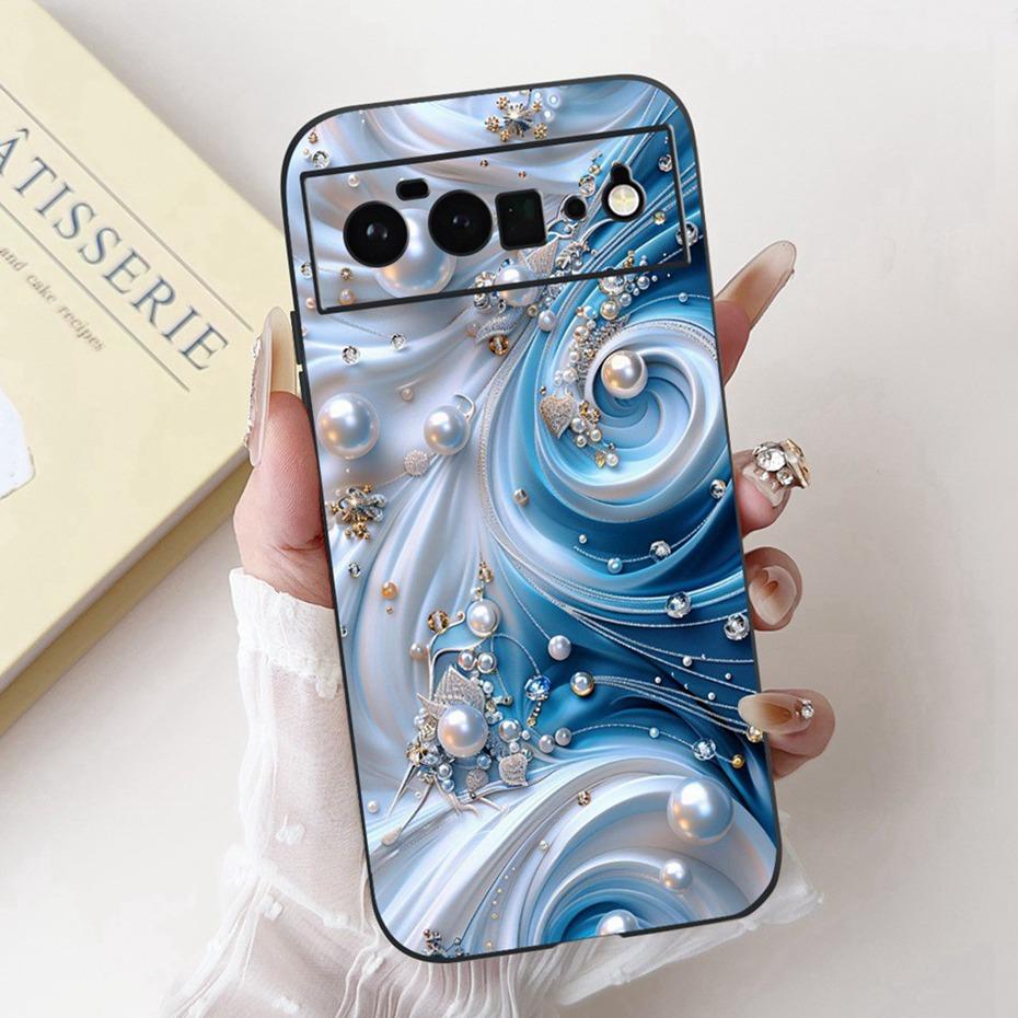 Fashion Painting Phone Case For Google Pixel 6 Pro 6a Black Silicone Soft Cover For Google Pixel6 Pixel6a 6Pro Cases Bumpers