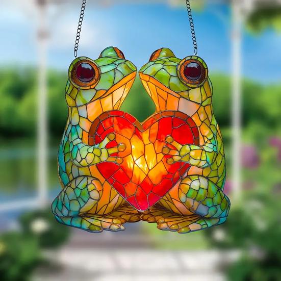 Frog Sun Catcher 2D Acrylic Frog Window Hanging Ornament Frog Wall Art