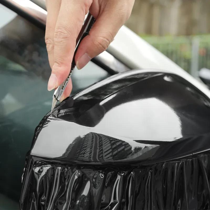 Auto Adhesive Vinyl Wrapping Film Car Sticker Glossy Black Color Change Film Bubble Free Car Accessories Interior Exterior