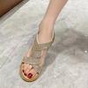 2024 Women's Sandals Women Fashion Casual Roman Shoes Summer New Designer Platform Sandal  Female Solid Color Crystal Sandalias