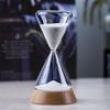 New Nordic Glass Droplet Time Hourglass with Wood Base Home Decoration Crafts Gift Desktop Ornament Office Timer